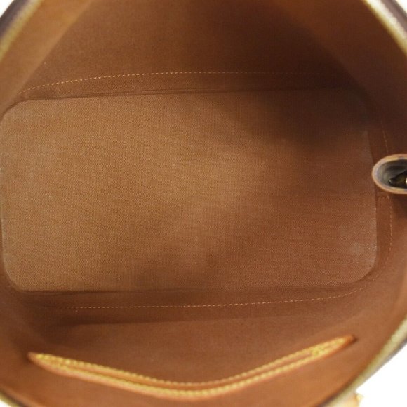 Authentic LOUIS VUITTON LV Logo Alma Hand Bag Monogram Leather Brown France - Picture 6 of 16